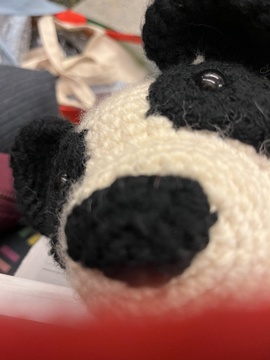 on my way home after a fabulous day in chiswick with gorgeous people & my darling @fantomfilms team , then a lovely evening with @patrickMulkern darling dog who so wanted to eat my beautiful gift of a beautifully knitted panda !!!!🥰xxxx