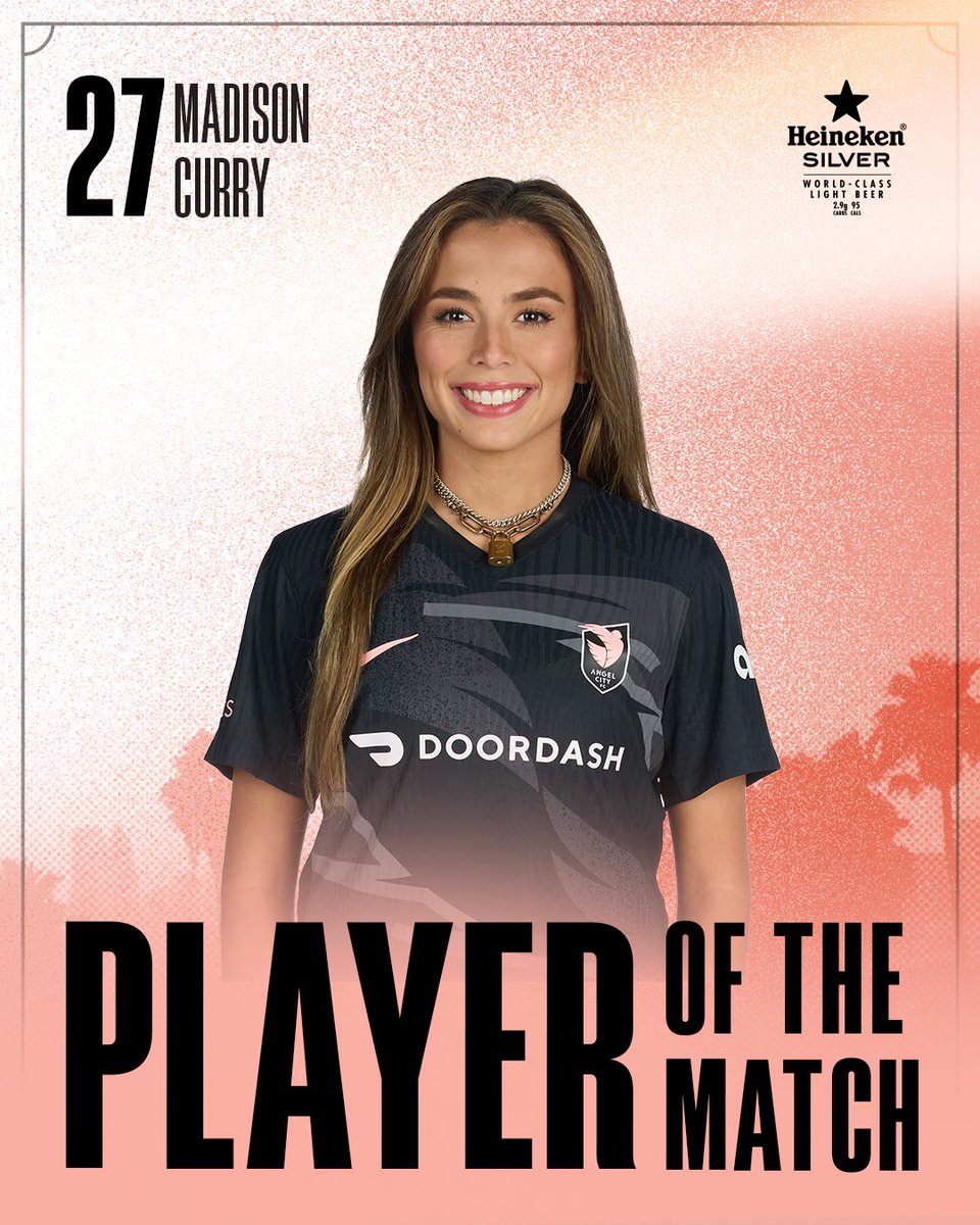 Todays Player of the Match goes to rookie defender, Madison Curry, for her First career start and first NWSL goal. #AngelCityFC | @heinekenus