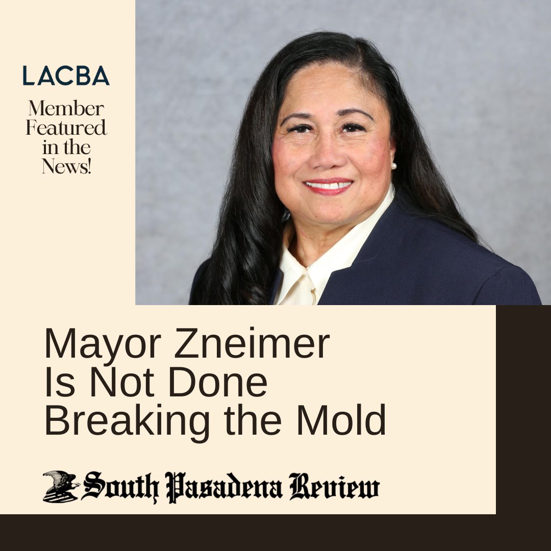 LACBA's tweet image. 📰 LACBA Member Featured in the South Pasadena Review! - l8r.it/E7gf

#LABCA #Pasadena #MemberFeature #Mayor #AAPI #PublicAdvocacy #LegalNews