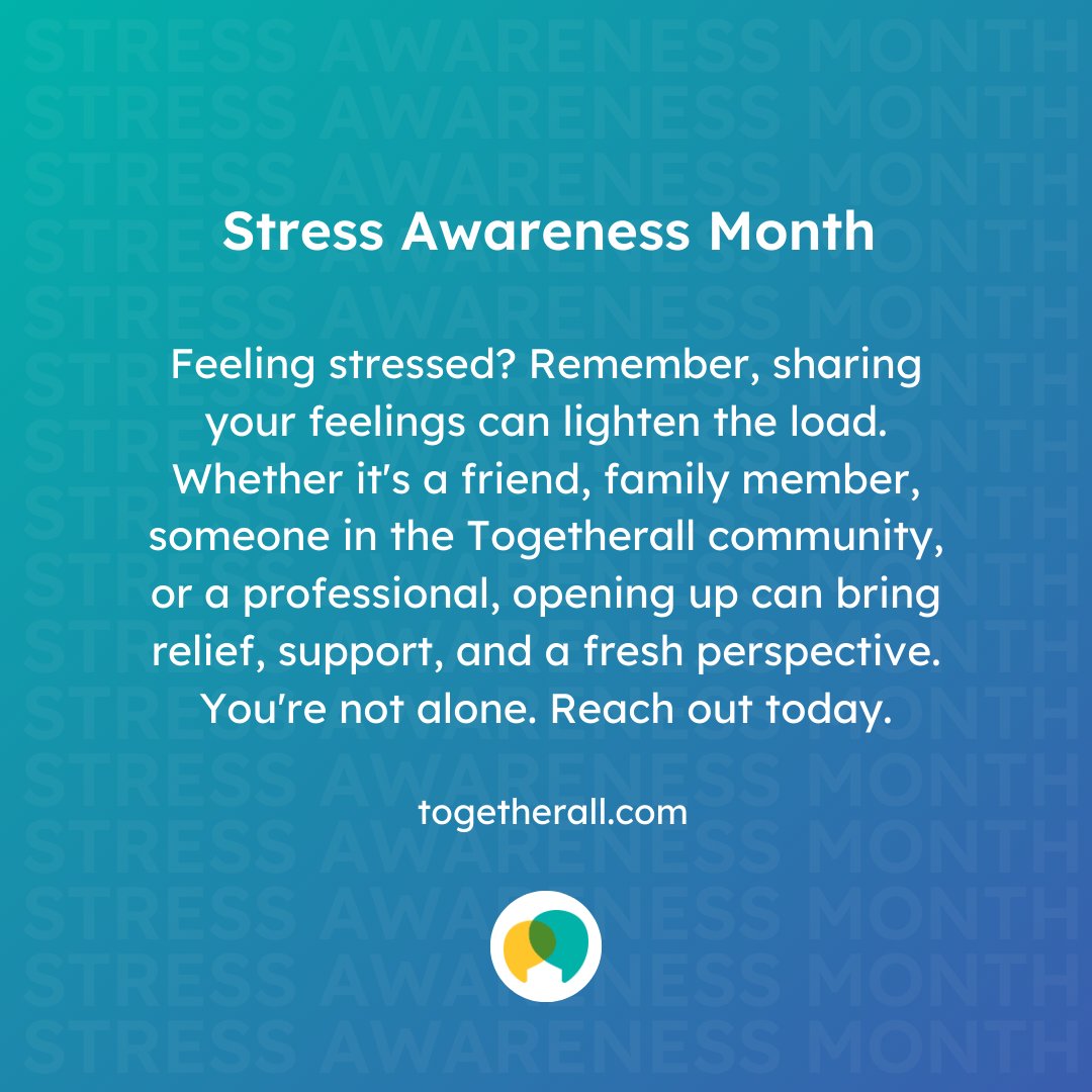 Stressed about exams or need a safe space to talk? During Stress Awareness Month, we encourage you to explore Togetherall, a supportive online community where students can connect and access professional guidance. Sign in with your student email address: bit.ly/3gzZJ2a