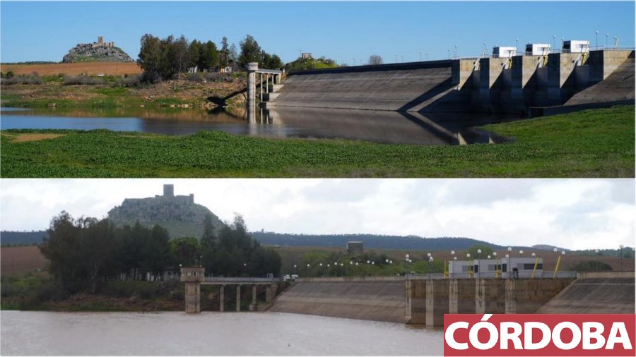 Paco_Garca_'s tweet photo. Para que nos hagamos una idea del agua recogida en el embalse de Sierra Boyera antes y después de las últimas lluvias.

De este embalse dependen cerca de 80.000 personas en #Cordoba que llevan un año sin agua potable en sus grifos.

(Foto de @cordoba) https://t.co/S0Ltqimkw9