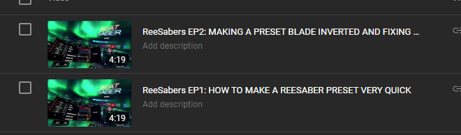One of my next BIGGEST projects is starting up!!!!!!!!!!!

Wanna learn how to do ReeSabers? 

Got questions about it? 

Throw them here or on the videos and it'll be answered as I record and further develop this saber or other specific stuff!