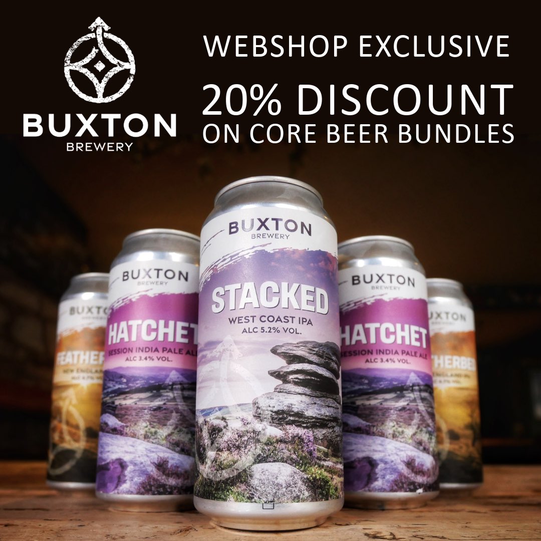 Bank Holiday webshop discount on core range beer bundles! Visit buxtonbrewery.co.uk for yours 💚🍺