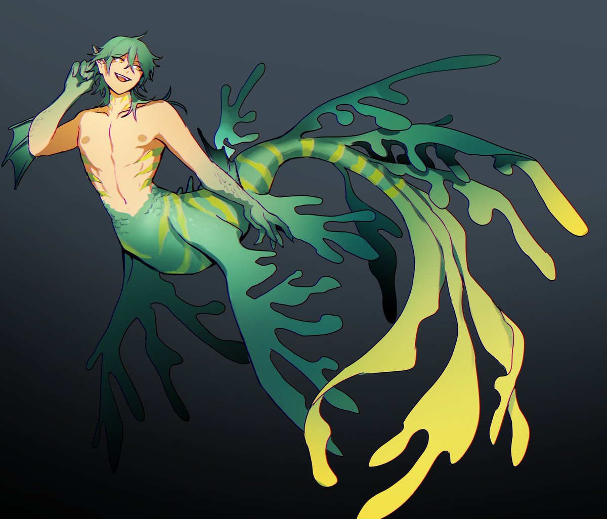 pseudostars's tweet photo. hs ezkayn fish au 🐟🦈 a seadragon &amp; shark https://t.co/jBZmiOmn8V