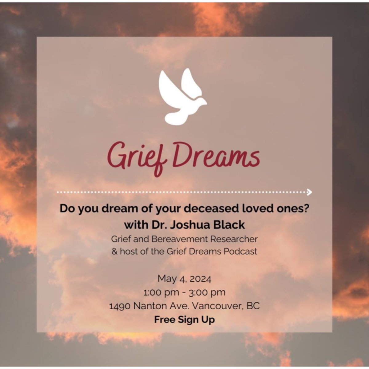 I’m doing an in-person talk on May 4th in Vancouver 🇨🇦 Register at gatheringgrief.com