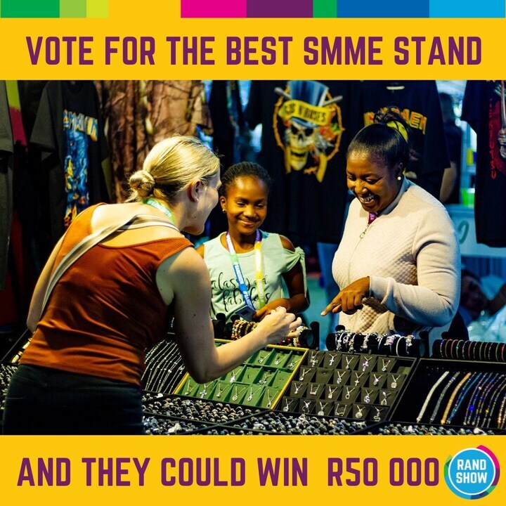 Attention all Randshow visitors! Help an SMME win R50,000! Head to randshow.app, click 'Vote for your favourite SMME here,' select the stand that wowed you most based on quality, product, &amp; service. Let's empower SMMEs together! 
#RandShow2024 #SupportSMMEs
