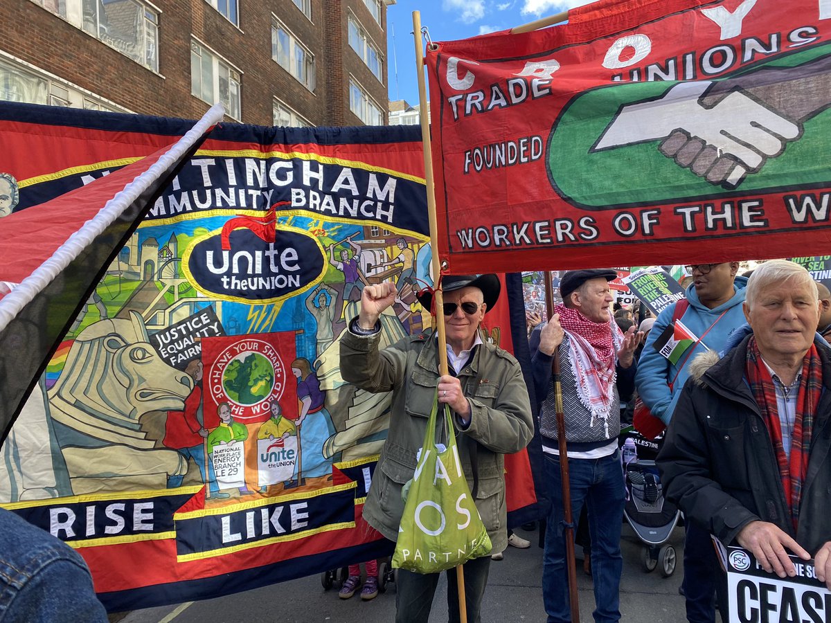 Croydon TUC has been represented at all the central London #Palestine marches. Today was no exception. We will keep marching until there is a full #Ceasefire and justice. #EndTheGenocide