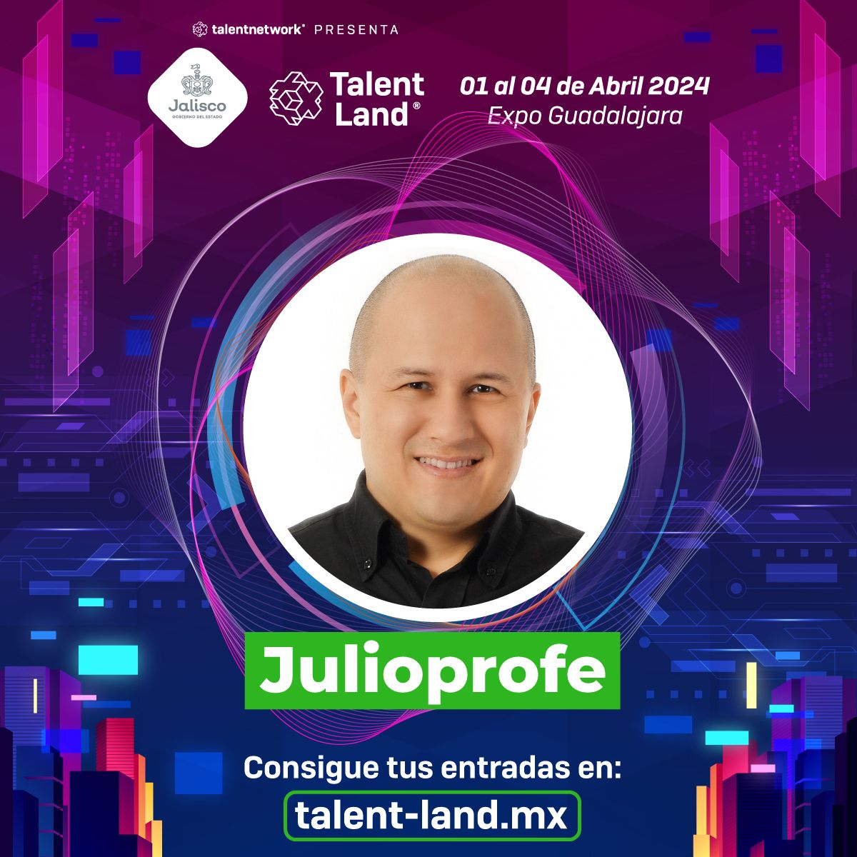 Del 1° al 4 de abril nos vemos en #JaliscoTalentLand2024 

Más información en @talentrepublic_ o talent-land.mx 

#TalentLand24 #IMakeTalent #TalentoEnAccion #julioprofe