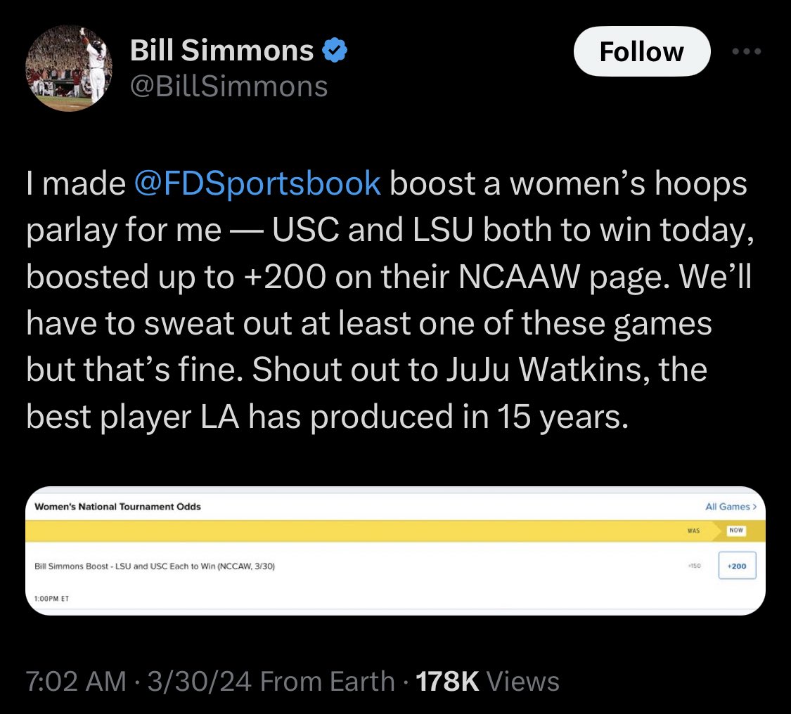 Bill I'll watch Sue Bird in a cocktail dress Simmons has come a long way  on women's basketball Or does he just want a down payment on his 14th beach  house?
