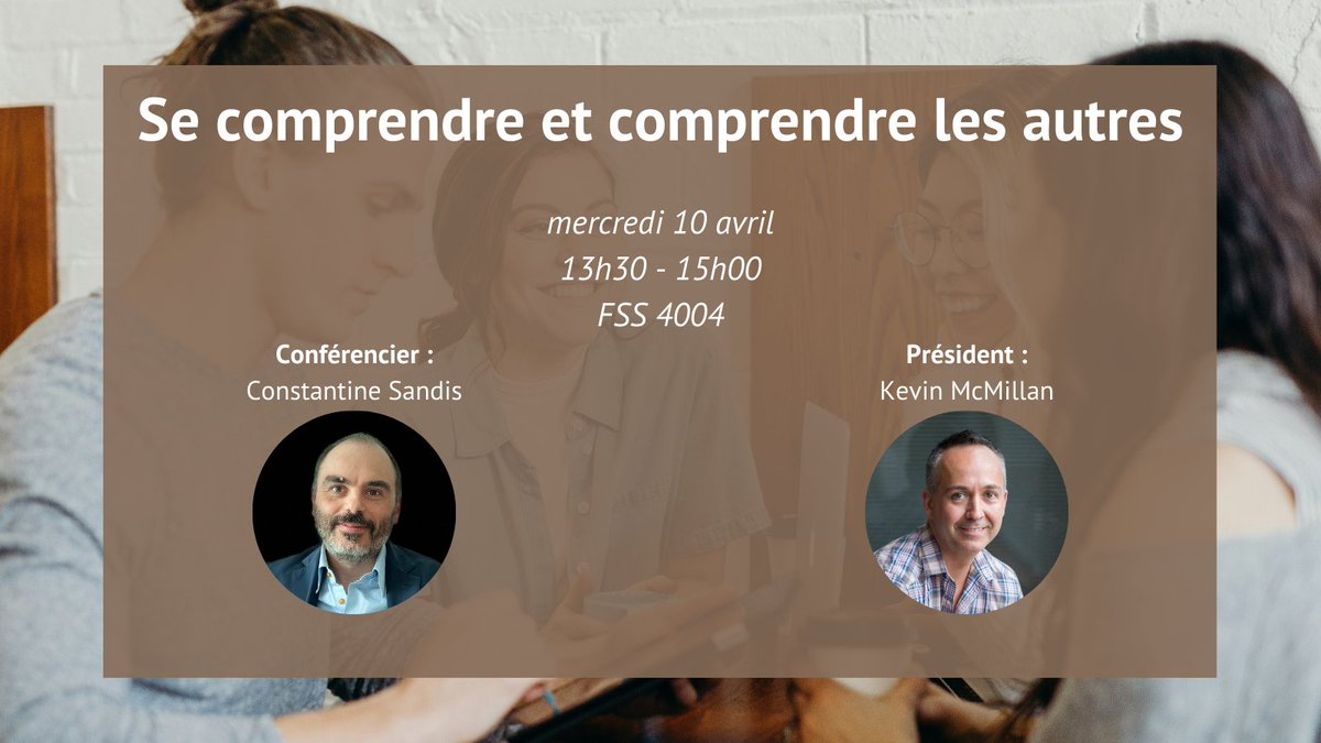 Rejoignez-nous mercredi prochain pour accueillir @csandis, directeur de @lex_academic et professeur invité de philosophie à l’université de Hertfordshire, pour une conférence intitulée 'Se comprendre et comprendre les autres' Présidé par Kevin McMillan > bit.ly/3vnajHl