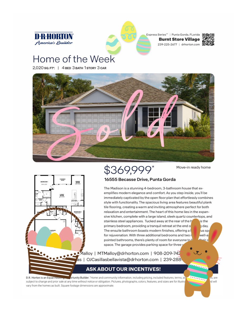 Isn’t it time you considered Burnt Store Village by D.R. Horton?  We are the new address for value in Punta Gorda!  Email mtmalloy@drhorton.com or ojcassillasbellavista@drhorton.com to hear about about attractive Spring incentives.
#puntagorda #swflrealestate #puntagordarealtor