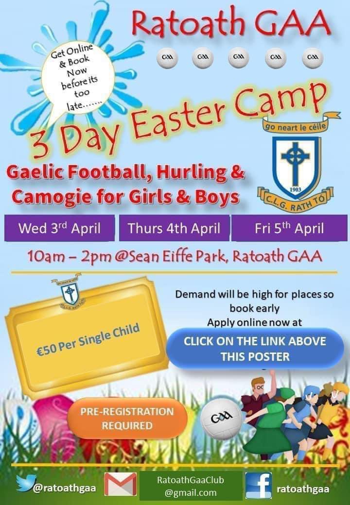 **EASTER CAMP AT RATOATH GAA** See details below ⬇️ register here ➡️ member.clubforce.com/memberships_ca…