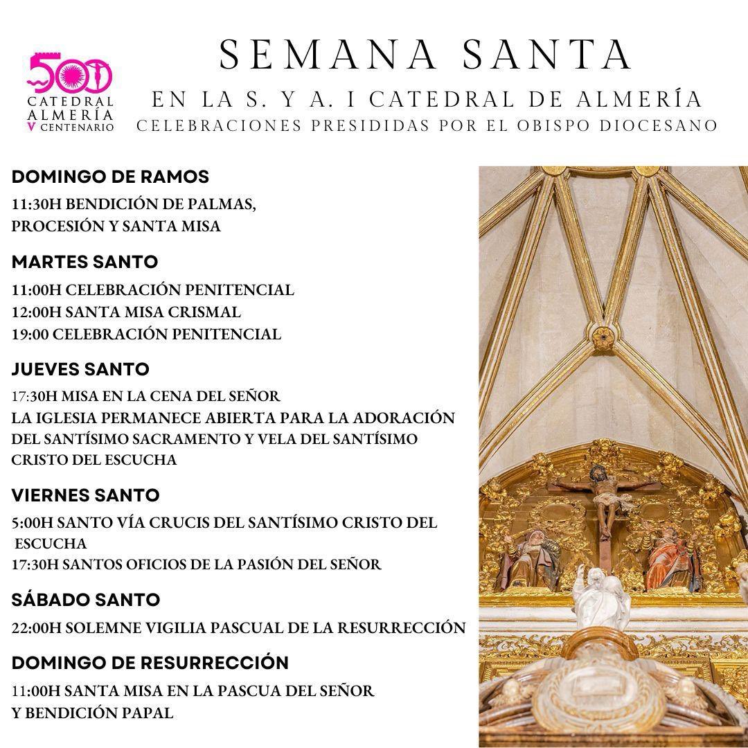 Esta noche ⬇️

Solemne Vigilia Pascual de la Resurrección a las 22:00h en @CatedralAlmeria 

#AñoSanto #AñoJubilar #VCentenario #CatedraldeAlmeria