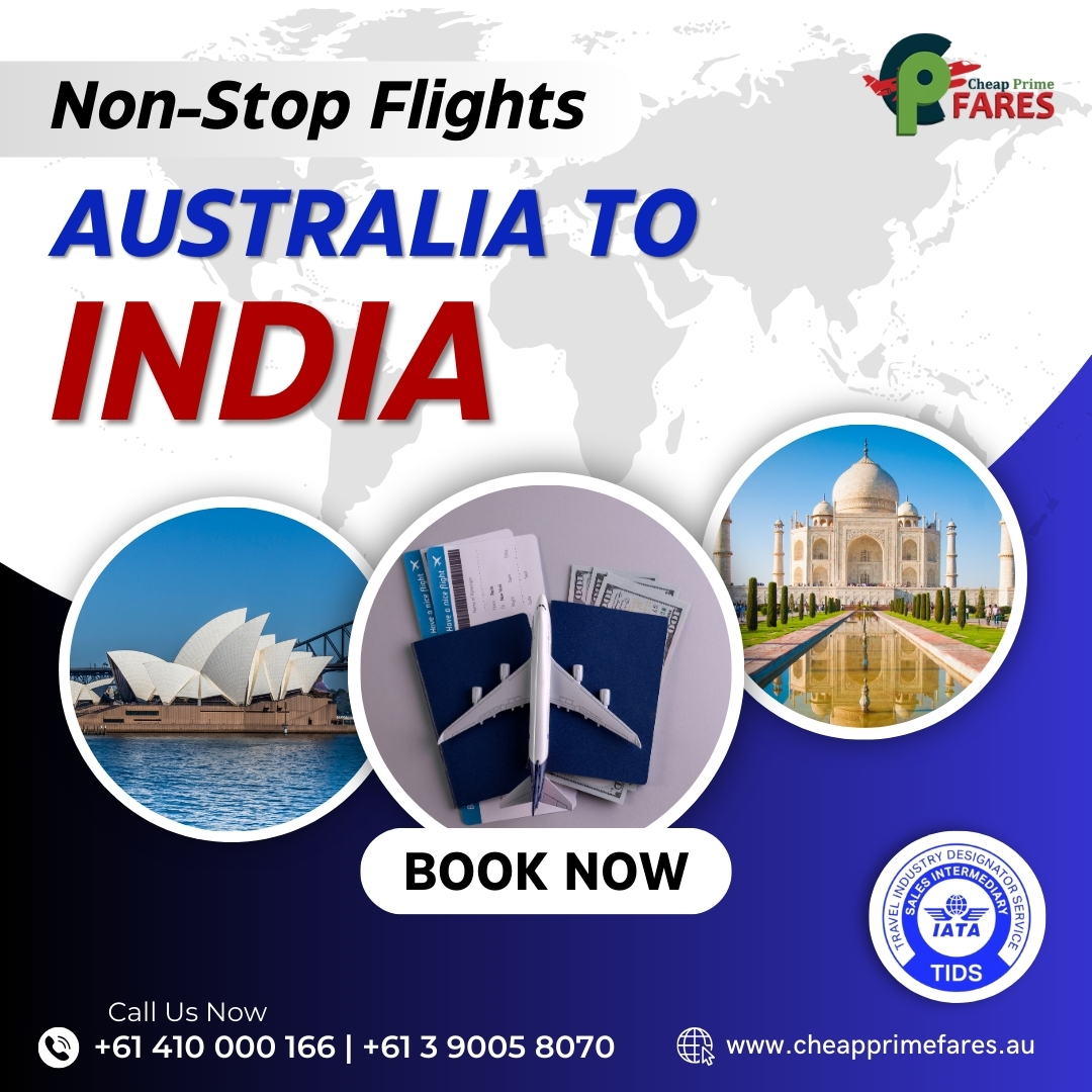 Score unbeatable deals on non-stop flights from Australia to India with CheapPrimeFares! 
Call: +61 410 000 166 | +61 3 9005 8070
Visit: cheapprimefares.au
#TravelWithCheapPrimeFares #AustraliaToIndia #SpecialOffer #NonStopFlights #TravelDeals #ExploreIndia #AustraliaToIndia