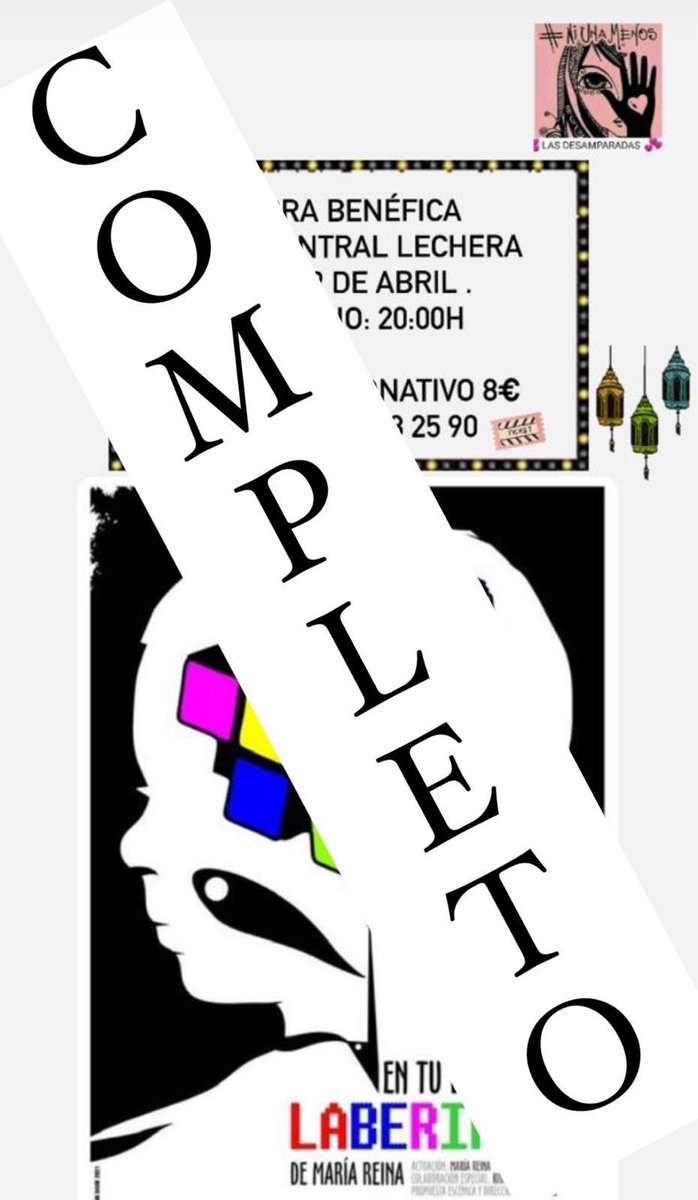 MUCHÍSIMAS GRACIAS A TOD@S, L@S QUE HABÉIS COLABORADO CON NUESTRA OBRA DE TEATRO EL LABERINTO DE María Reina Cervera YA ESTAN TODAS LAS ENTRADAS AGOTADAS .💜💜💜💜