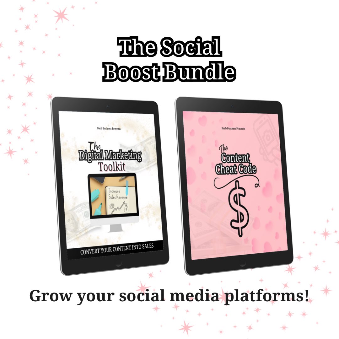 barbbusiness's tweet photo. Do you scroll on social media all day? If you do you need to be MONETIZING your platforms 👏🏽

I go over step by step how you can turn your content into income in The Social Boost Bundle 💞 Comment “digital boss” &amp; i’ll send you the official link to get started 
#PassiveIncome https://t.co/YnTCvKE0w2