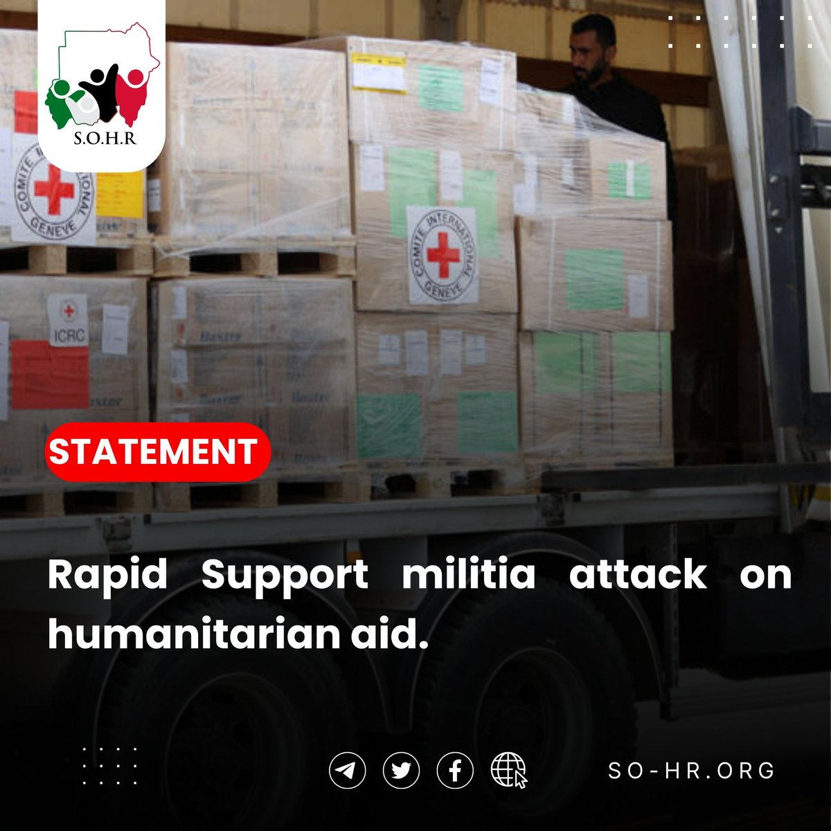 ⭕️Statement | Rapid Support militia attack on humanitarian aid. The Sudanese Observatory warned in a statement dated (22nd March 2024) regarding Rapid Support threats on humanitarian aid. The Observatory expected that the Rapid Support Militia would block the way for…