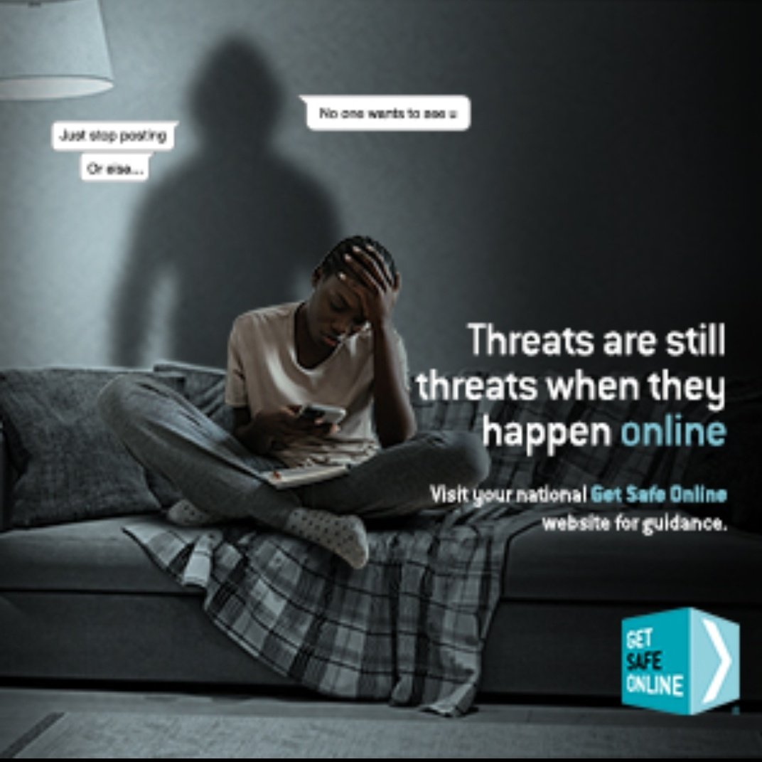 Whether you’re talking to people in person or chatting on your phone, threats have no place in our lives Empower yourself with knowledge and resources on forms of online gender-based violence.Visit Get Safe website  getsafeonline.org.rw 
#TekanaOnline #BeSafeFeelSafe