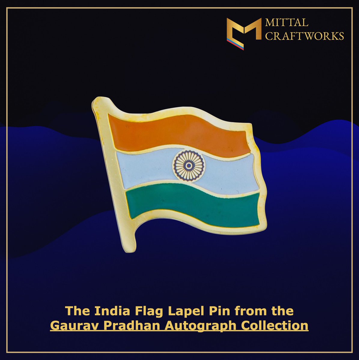 MittalCraftwork's tweet photo. Wear your pride, flaunt your love for Bharat / India.

Gaurav Pradhan Autograph Collection (GPAC) x Mittal Craftworks India flag lapel pin is a Gold-plated, handcrafted emblem of patriotism, available only on https://t.co/6CTvFQd0HG.

Adorn your attire with symbol of pride! 🇮🇳 https://t.co/YEGKofLlQy