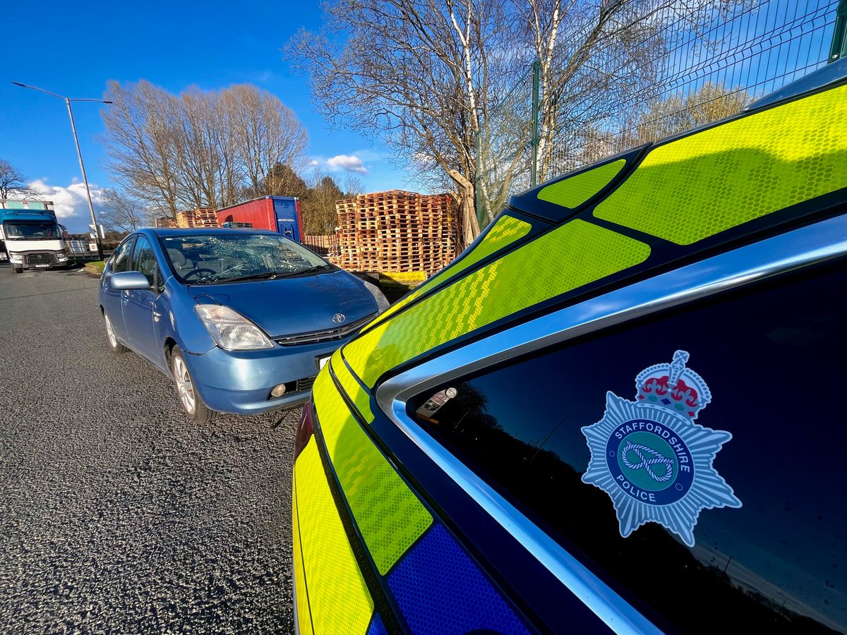This Toyota was stopped at Keele Services as the driver thought it was acceptable to drive past 11 junctions and 2 services looking for a safe place to stop, as his vehicle was in a dangerous condition. Driver reported and vehicle prohibited. #PG9 A Unit Doxey.