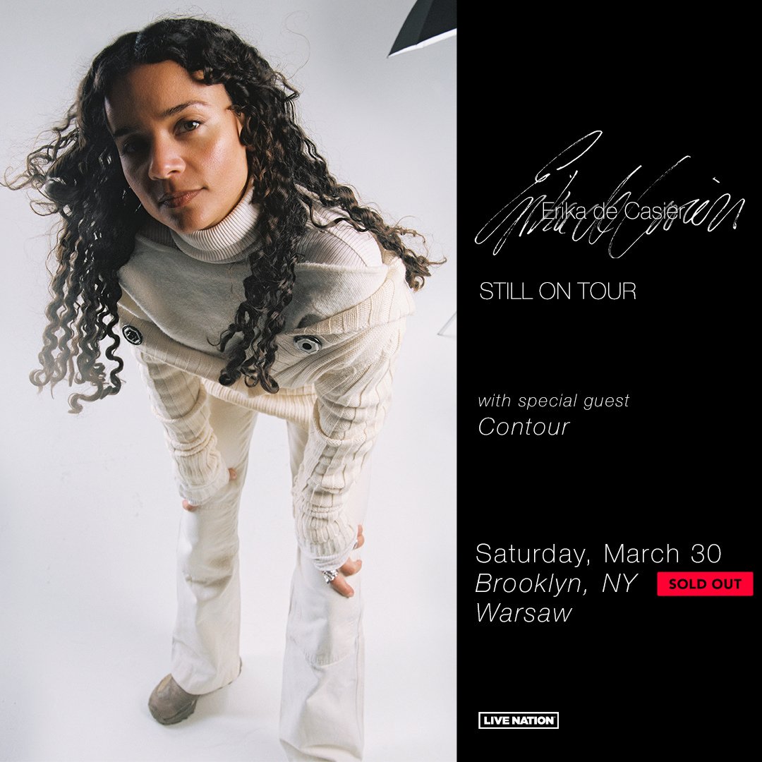 𝙏𝙊𝙉𝙄𝙂𝙃𝙏 💥 Erika de Casier 'Still' On Tour w/ special guest Contour hits Brooklyn for a #SoldOut show at Warsaw! ⏰ Doors: 8PM | Show: 9PM 📍261 Driggs Ave. Brooklyn, NY