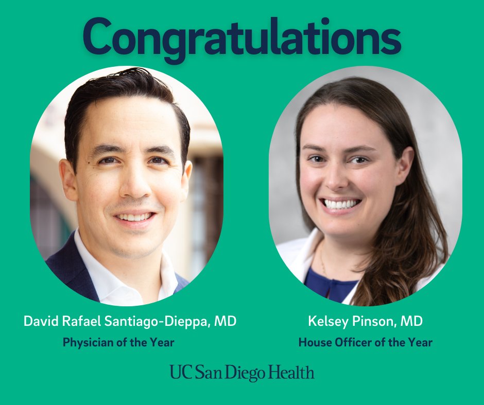 It's #NationalDoctorsDay! Thanks to all of our physicians and congrats to our 2024 Attending Physician of the Year, David Rafael Santiago-Dieppa, MD, and House Officer of the Year, Kelsey Pinson, MD. They were selected for their excellence & dedication in patient care.#DoctorsDay