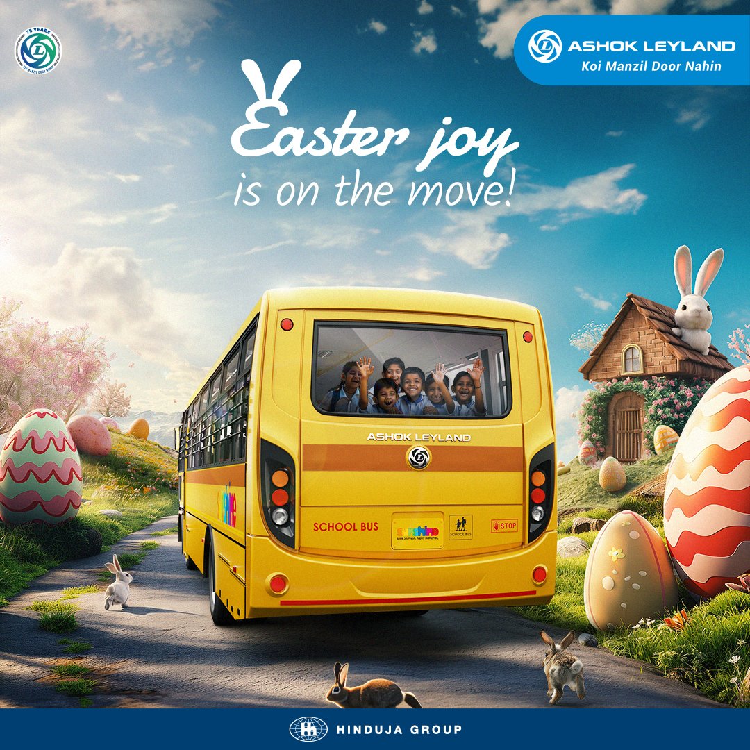 Hop on a delightful Easter journey! #HappyEaster #AshokLeyland #KoiManzilDoorNahin #AshokLeylandIndia #AshokLeylandOfficial