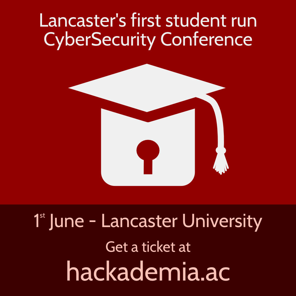 On 1st of June this year we're running Hackademia, our first ever cybersecurity conference. We have great things planned and tickets are going fast, so grab one whilst you can from hackademia.ac. Tickets are £15 (£10 for students), and expect plenty of pigeons too