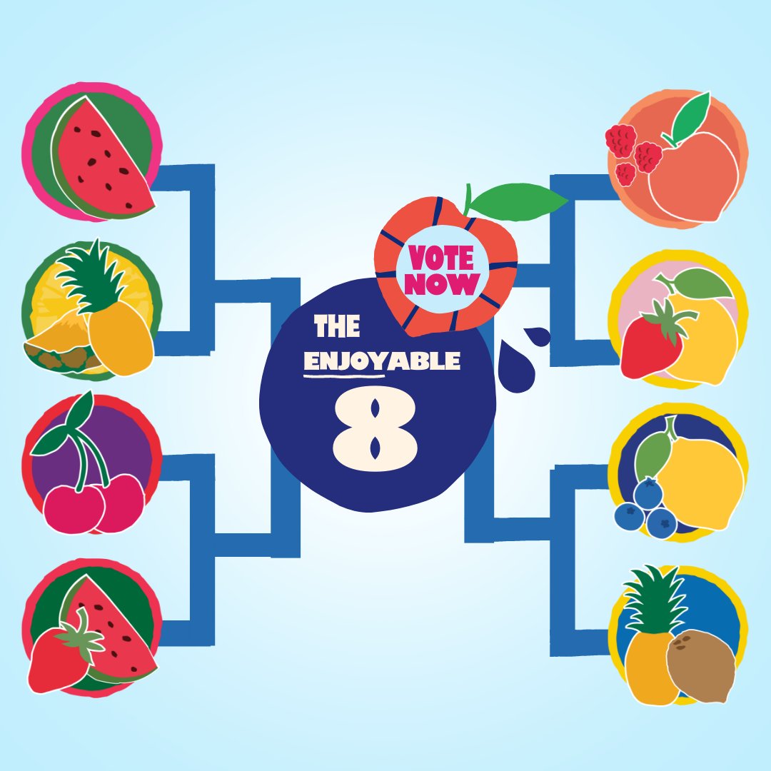 Announcing our #Enjoyable8! 🙌 Vote in our polls for your favorite #HintWater flavor to win and be crowned the 2024 flavor champion of #MarchDeliciousness! 👑