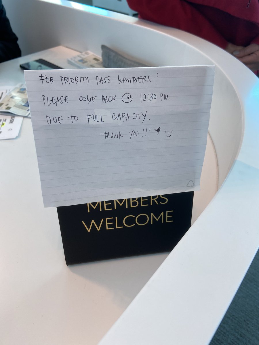 Turned away from 3 Priority Pass lounges at SFO. People who pay hundreds of dollars in credit card annual fees are not happy when they can’t use their benefits. 

And yeah, people is me. But also several others who tried to enter the same lounges at the same time as me.