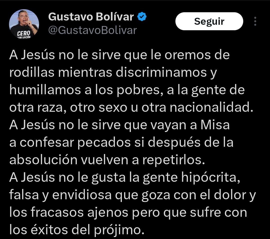 Gustavo Bolivar pasó de hacer novelas de narcos e intentar ser una copia barata de Mario Puzo, a 'interpretar' a Jesús e intentar ser una copia barata de Ricardo Arjona.