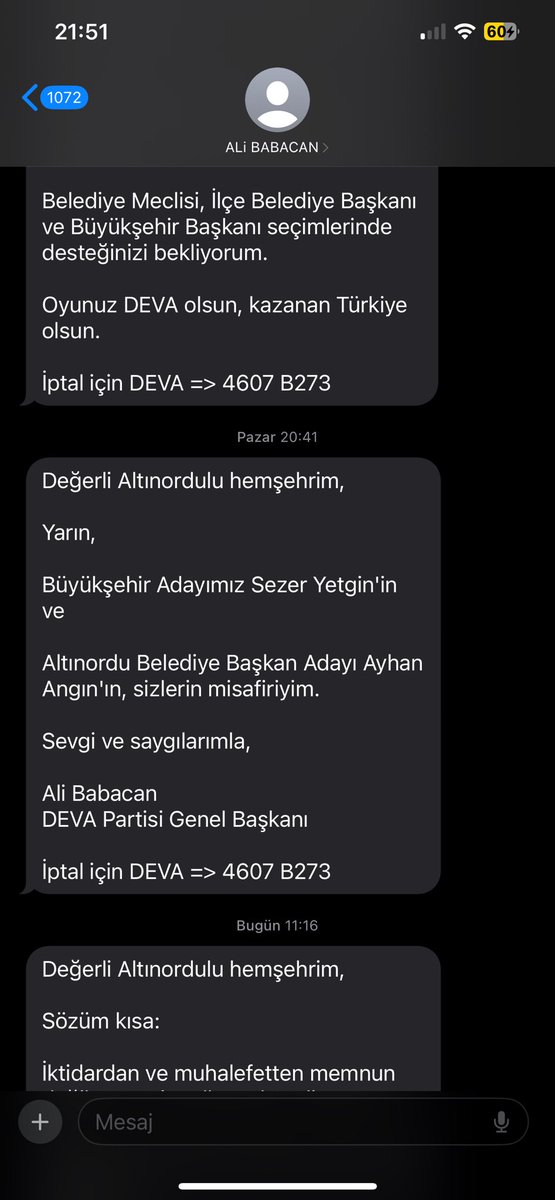 Ali babacan benden ne istiyor neden sürekli mesaj atıyor?