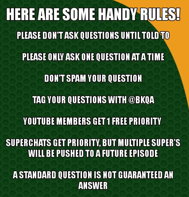 Remember. The standard questions fill up in in under 10 mins! So here are some handy rules for you. Gotta' Go fast and all that!