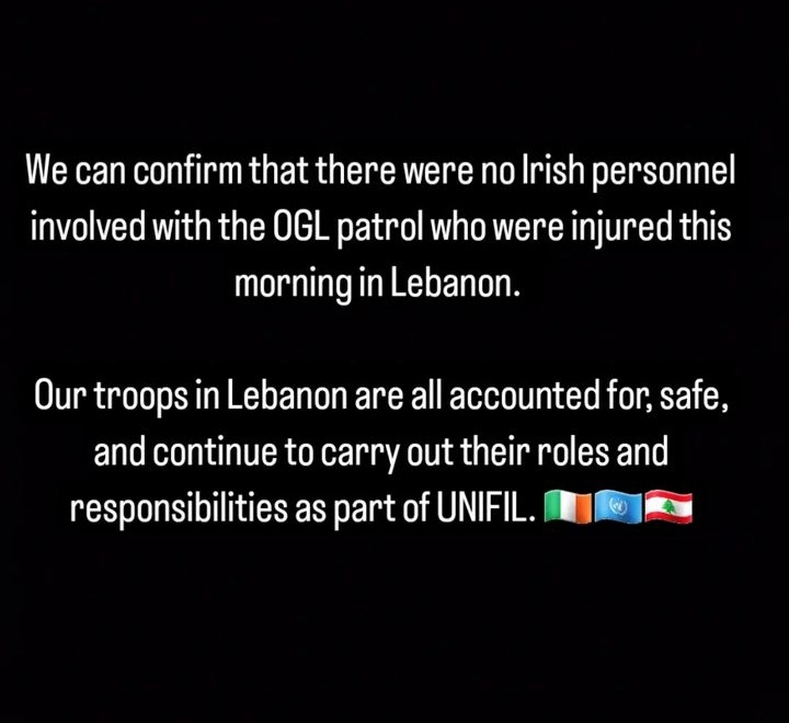 DF personnel are safe and well today giving assistance to those injured and in need. We wish our Irish Naval Service and Óglaigh na hÉireann / Irish Defence Forces personnel a safe tour for the remainder of their trip.