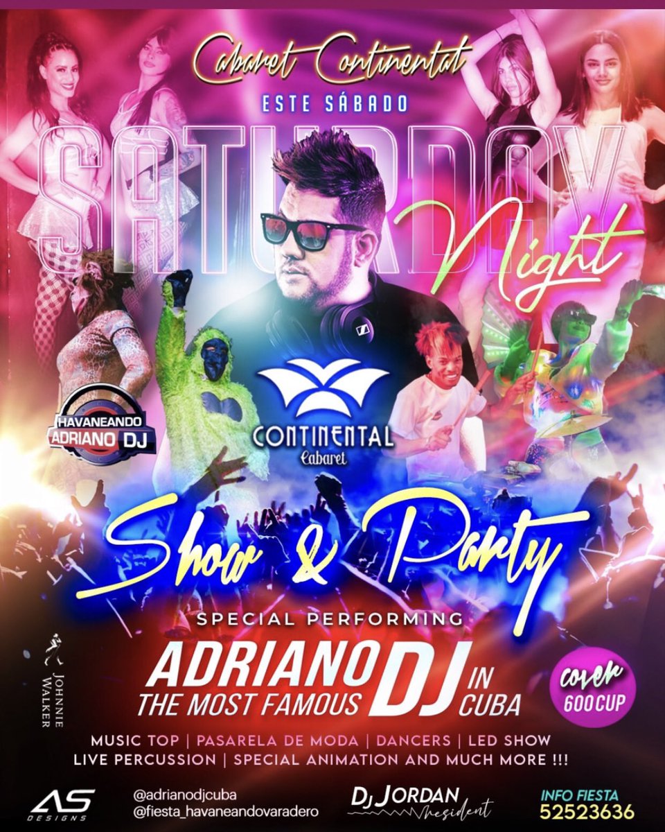 Recuerda todos los sábados en <a href="/CabaretContine1/">Cabaret Continental</a> puedes disfrutar del espectáculo de Adriano DJ. 

🎤🎵🥁

#vidanocturna #Varadero #Cubatravel