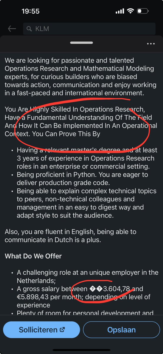 Dezelfde HR adviseur bij <a href="/KLM/">KLM</a> heeft nog een deel van een vacature tekst voor een andere functie met Chat GPT gemaakt zie ik: De Operations Research Consultant… nog meer hoofdletters