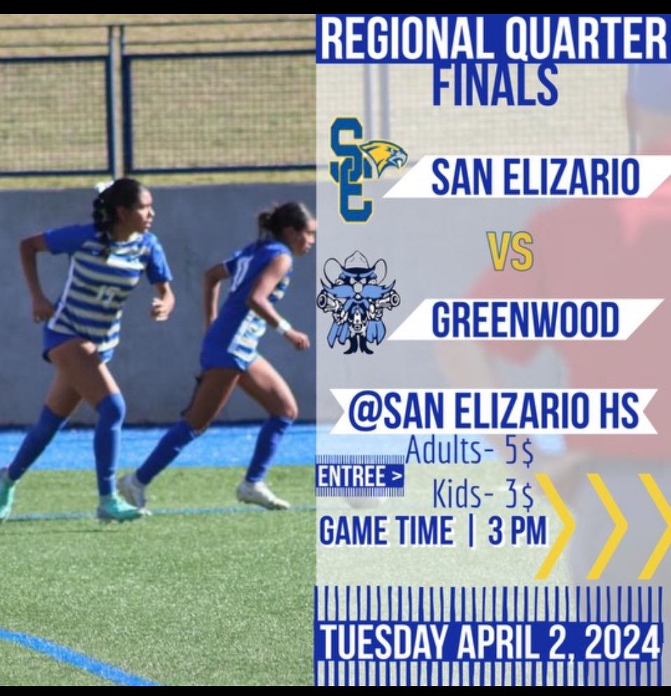 San Eli nation! We will be hosting this year’s regional quarterfinals game. Vamos San Eli! #sehsthebest