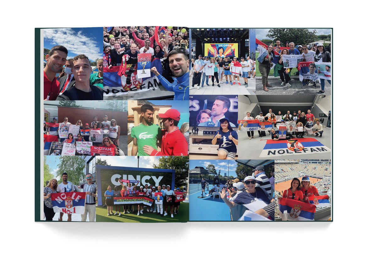 novakbooks's tweet image. The 2023 Novak Djokovic book contains additional content that sets it apart from previous editions. With over 40 new pages, this book has an entire section dedicated to #novakfans . Tag your friends if you see them in the book. @DjokerNole novakbooks.com