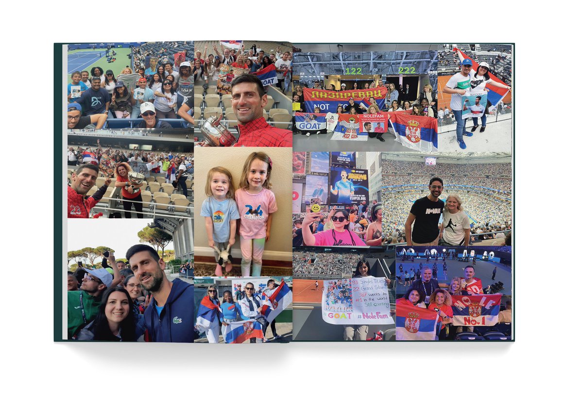 novakbooks's tweet image. The 2023 Novak Djokovic book contains additional content that sets it apart from previous editions. With over 40 new pages, this book has an entire section dedicated to #novakfans . Tag your friends if you see them in the book. @DjokerNole novakbooks.com