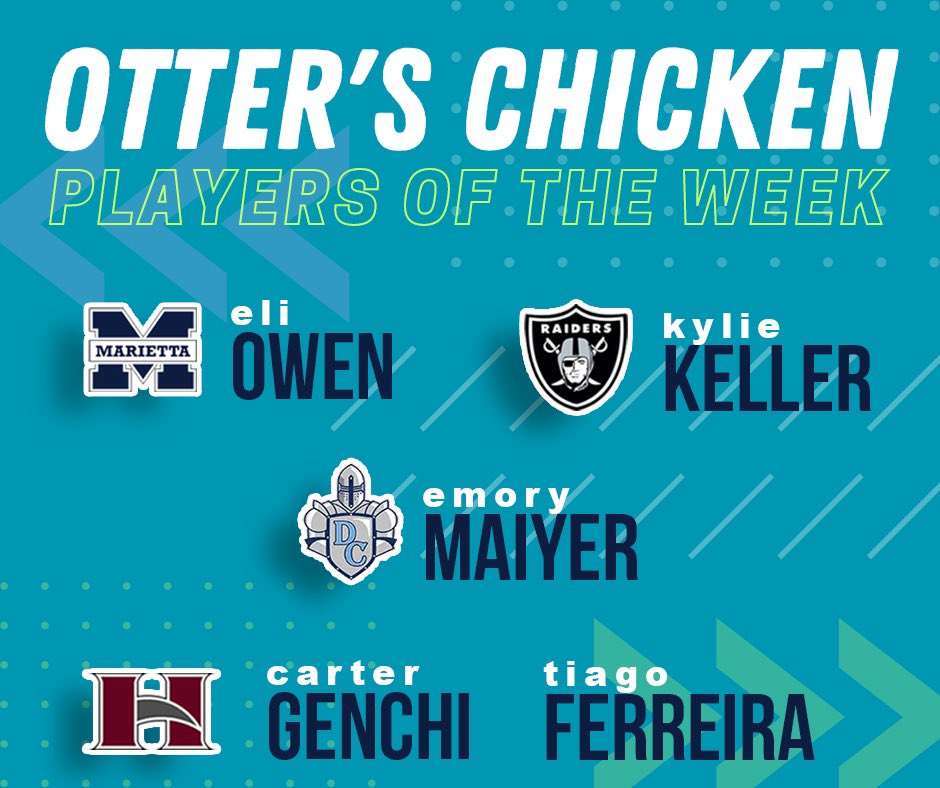 Check out our West Cobb #PlayersofTheWeek! Enjoy your FREE meal at Otter's! 🎉