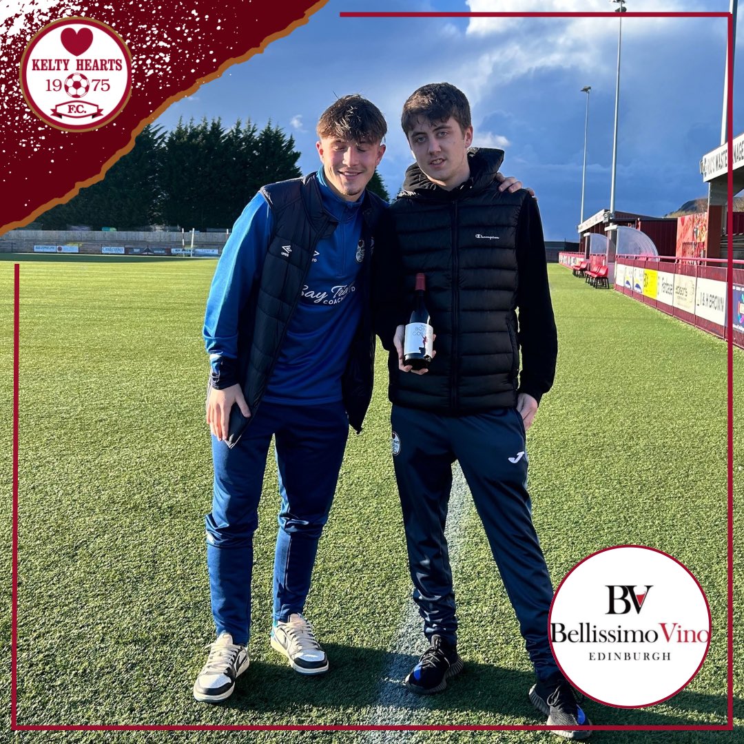 🍷 𝐁𝐞𝐥𝐥𝐢𝐬𝐬𝐢𝐦𝐨 𝐕𝐢𝐧𝐨 '𝐌𝐚𝐧 𝐨𝐟 𝐭𝐡𝐞 𝐌𝐚𝐭𝐜𝐡'

Kelty Hearts Supporter, Jamie Harper, presented Alfie Bavidge, with a bottle from <a href="/Bellissimo_Vino/">Bellissimo_Vino_Edinburgh</a> after this weekends Man of the Match Performance.

#ManOfTheMatch | #OneCommunityOneClub