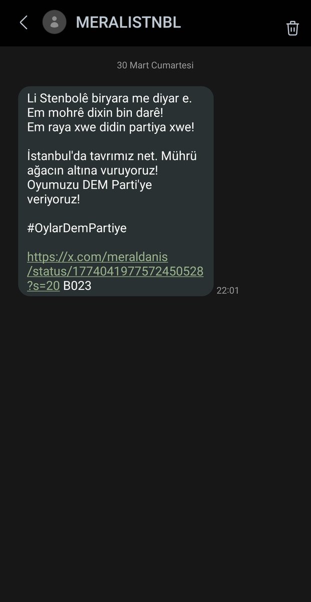 Yasak başlamadı mı nasıl atıyorlar SMS???!?!?!?
<a href="/istanbul_EGM/">İstanbul Emniyet Müdürlüğü</a> <a href="/umitozdag/">Ümit Özdağ</a> <a href="/zaferpartisi/">Zafer Partisi</a> <a href="/haluklevent/">Haluk Levent ( Ahbap Ekibi )</a> <a href="/RTErdogan/">Recep Tayyip Erdoğan</a> <a href="/ekrem_imamoglu/">Ekrem İmamoğlu</a> <a href="/OGMgovtr/">Orman Genel Müdürlüğü</a> <a href="/TBMMresmi/">TBMM</a> <a href="/cuneytozdemir/">cüneyt özdemir</a> <a href="/alibabacan/">Ali Babacan</a> <a href="/OguzhanUgur/">Oğuzhan Uğur</a> <a href="/OguzAlperOktem/">Oğuz Alper Öktem</a>