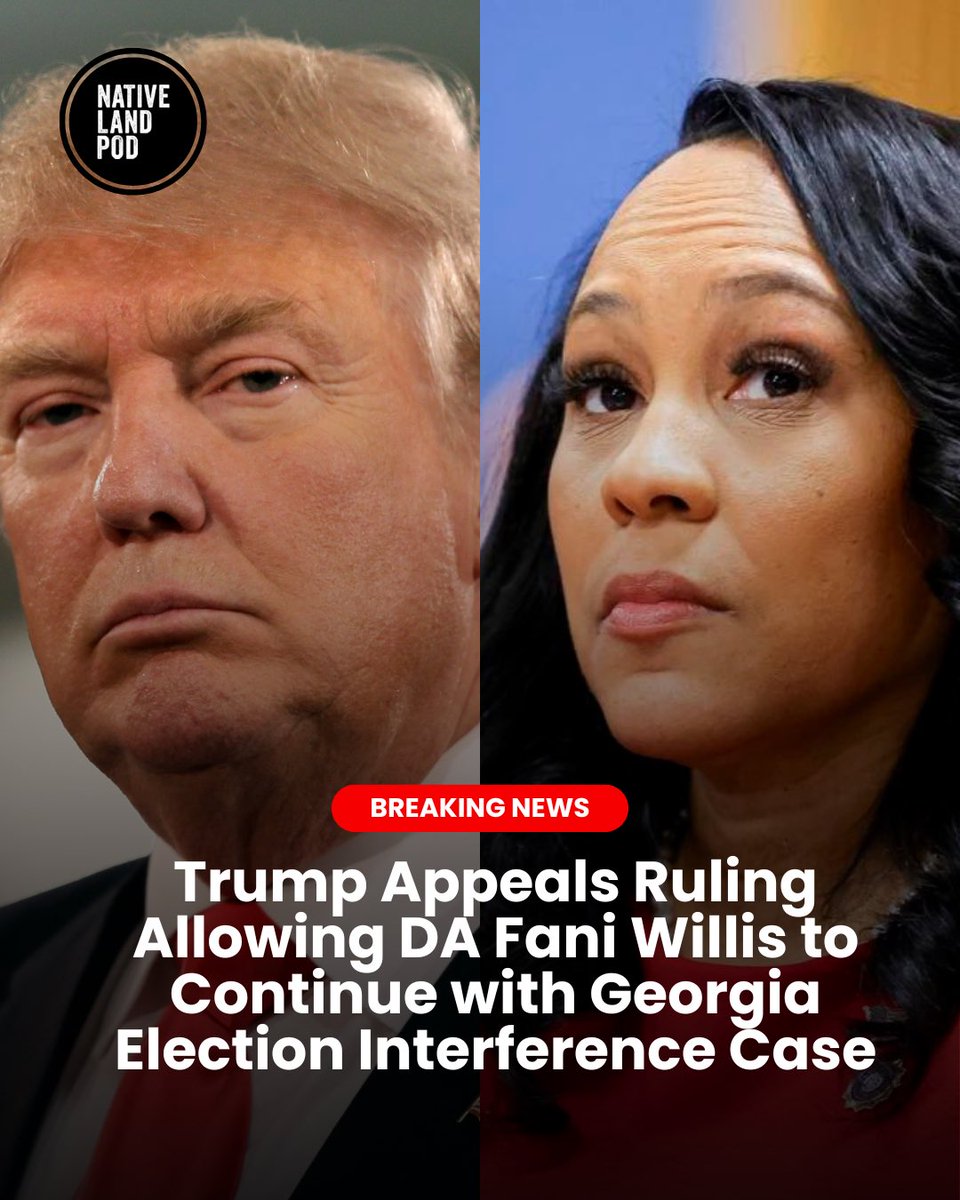 #NLPFam We know you didn’t think it was over…as expected, Trump & co-defendants appeal to Georgia Court of Appeals, alleging bias against Willis. Judge McAfee's decision paved the way for pre-trial appeal.

Do you think the court will hear Trump’s appeal? #NLP #WelcomeHomeYall