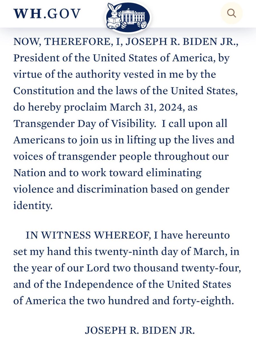 While President Biden calls on all Americans this Easter to lift up the lives and voices of transgender people, I encourage all Christians to lift up the Name of the One who was lifted up in the place of sinners and then overcame the grave.