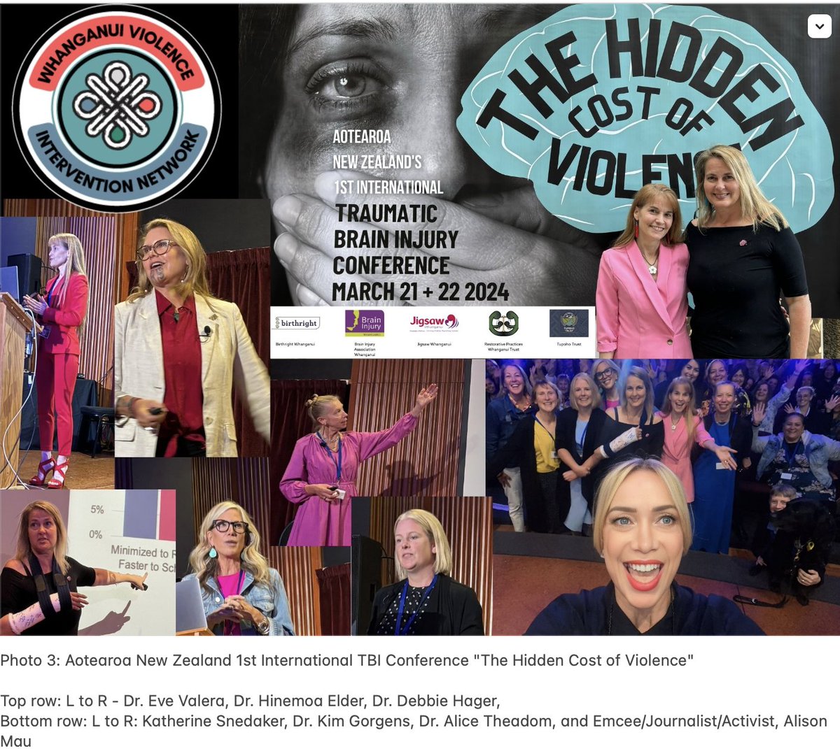 March 21-22 Aotearoa New Zealand's 1st International TBI Conference 'The Hidden Cost of Violence' with journalist/advocate @Alisonmau