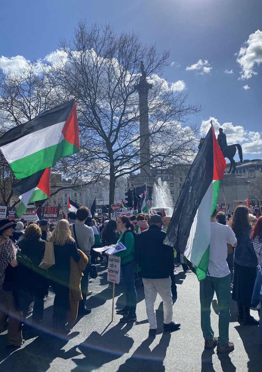 Great turn out, great weather and a great day at the ceasefire now in Palestine demo today in London today. Loads of great comrades there 🇮🇪🇵🇸💚🍀