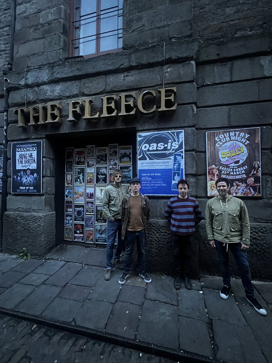 How cool is this? 30 years ago to the day <a href="/oasis/">Oasis</a> played <a href="/FleeceBristol/">The Fleece</a> and tonight it’s <a href="/Oas_is_official/">Oas-is Tribute</a> with original attendee and crew member Phil Smith DJing in support!