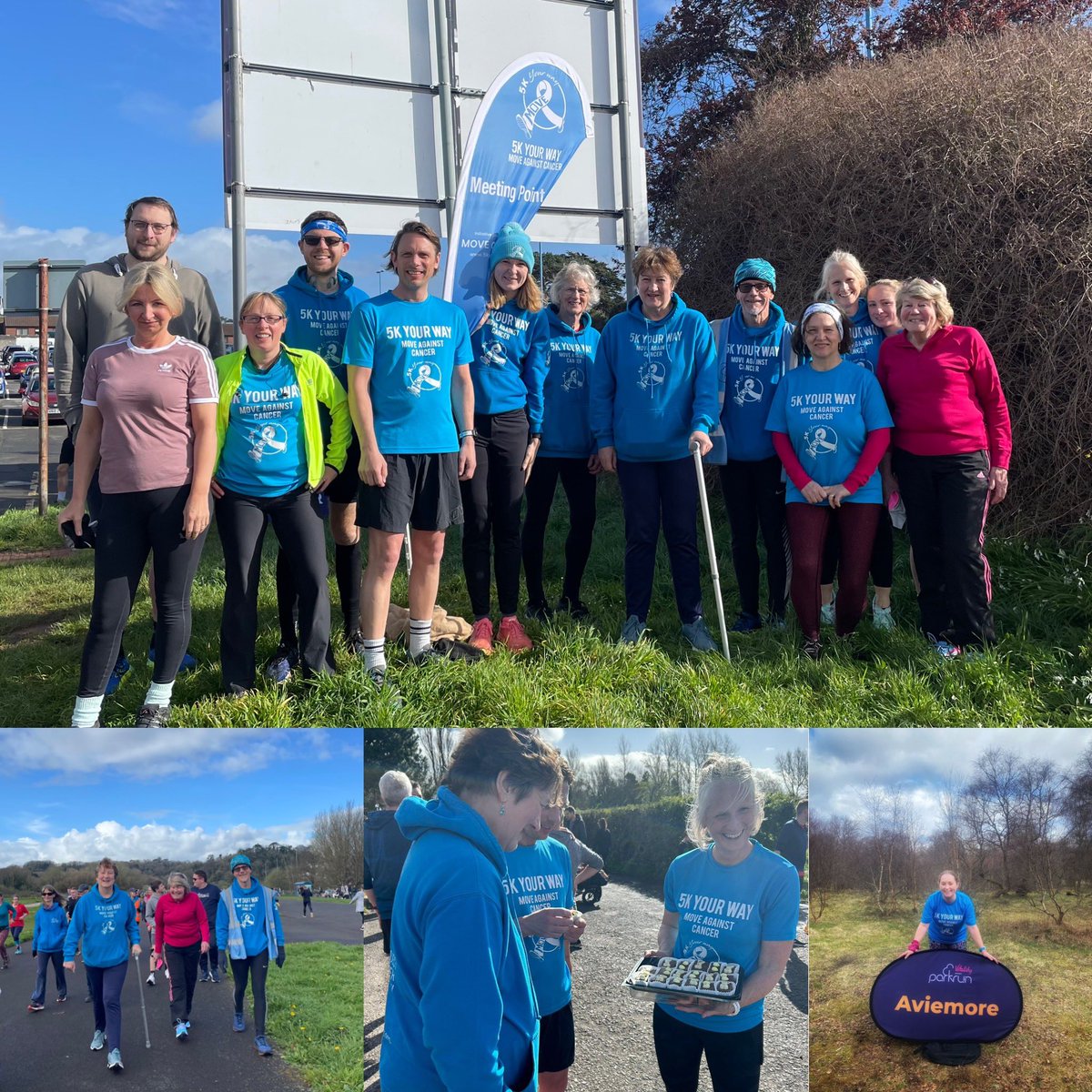 Happy Easter 🐣 🐣🐣🐣🐣
Great to see everyone today including some new faces 🤩.  @HappScalpel was spreading  the <a href="/cancer5kYourWay/">5k Your Way, Move Against Cancer</a> 💙 in Scotland but the @torbay5kyw  gang had the ☀️. Come down to see what we are all about 27th April  👋
