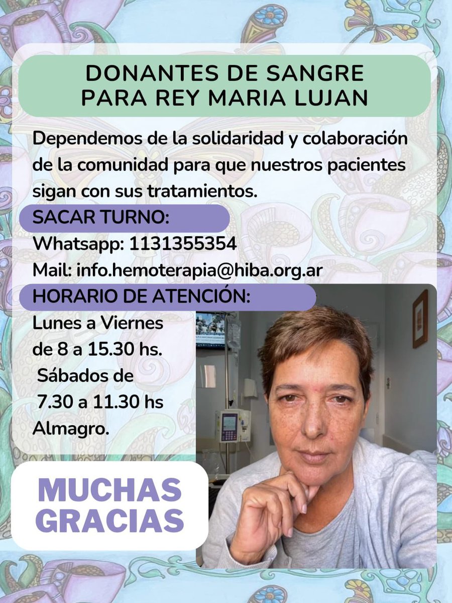 Donantes de sangre para @MariaLujan_Rey 👇🏼