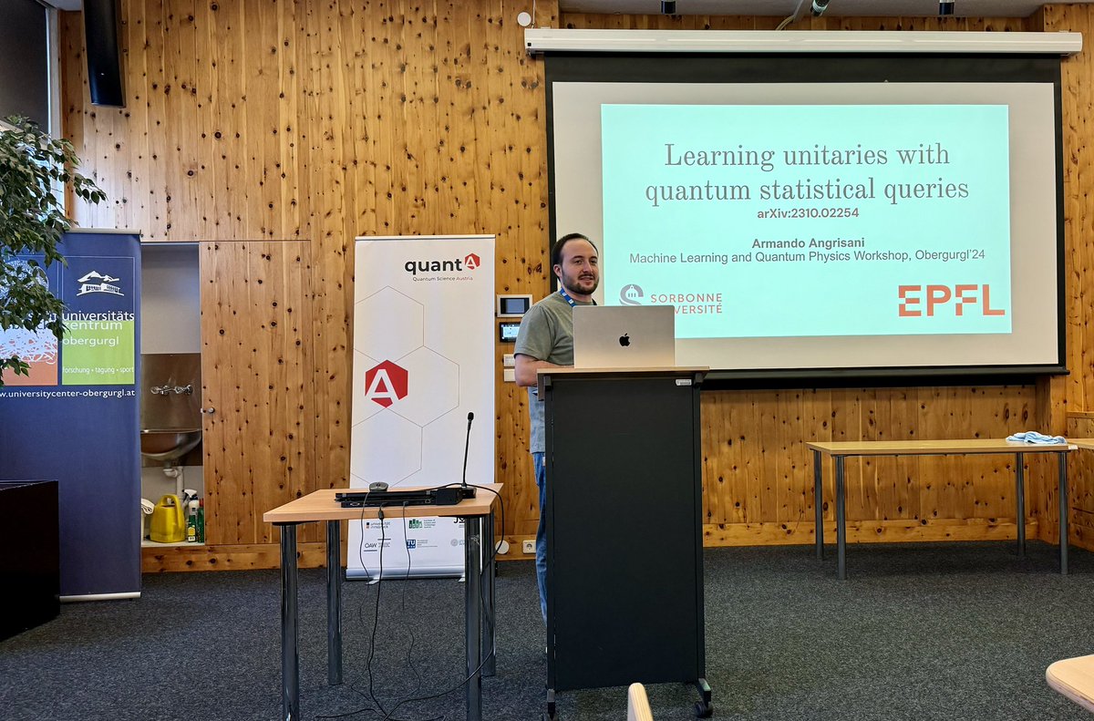 Armando Angrisani on learning unitaries with quantum statistical queries #MLQP @tuvienna